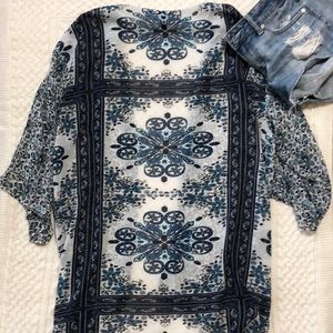 Blue and White Kimono